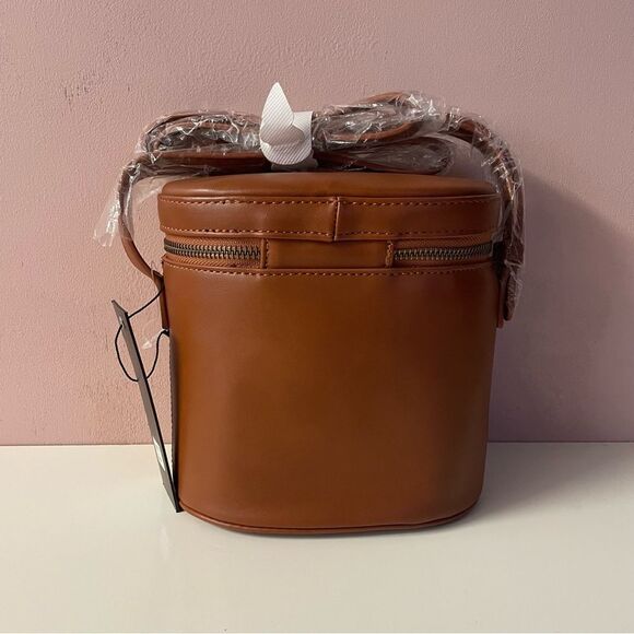 Street Level Faux Hair Brown Faux Leather & Tan Cheetah Print Bucket Bag NWT - Picture 2 of 9